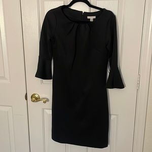 NWT black sheath dress with flare sleeve